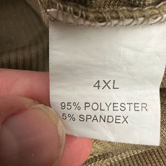 Womens Oversized Ribbed Olive Green Long Sleeve Shirt 4XL - Picture 3 of 4